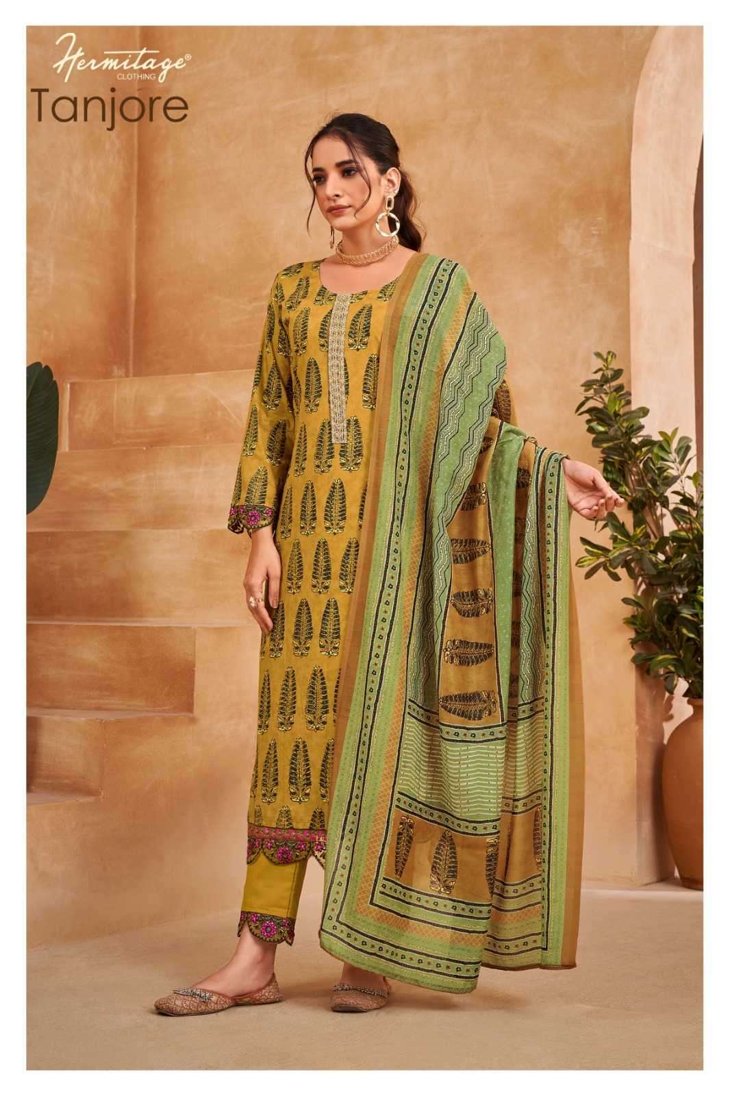 the hermitage tanjore series 01-06 Pure Airjet Cotton suit