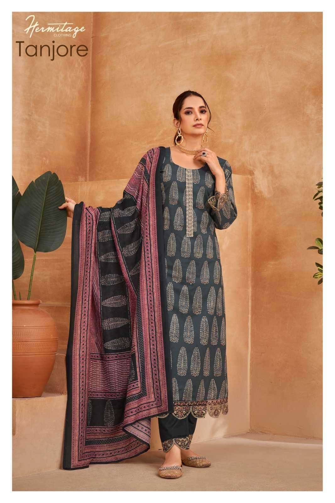 the hermitage tanjore series 01-06 Pure Airjet Cotton suit