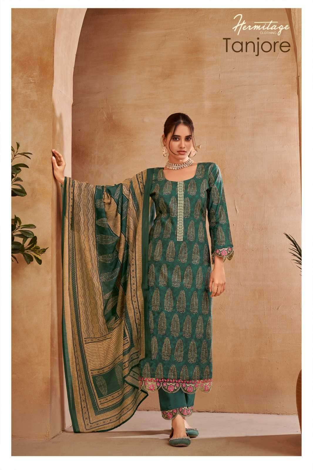 the hermitage tanjore series 01-06 Pure Airjet Cotton suit