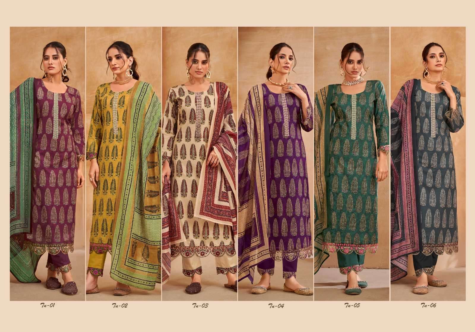 the hermitage tanjore series 01-06 Pure Airjet Cotton suit