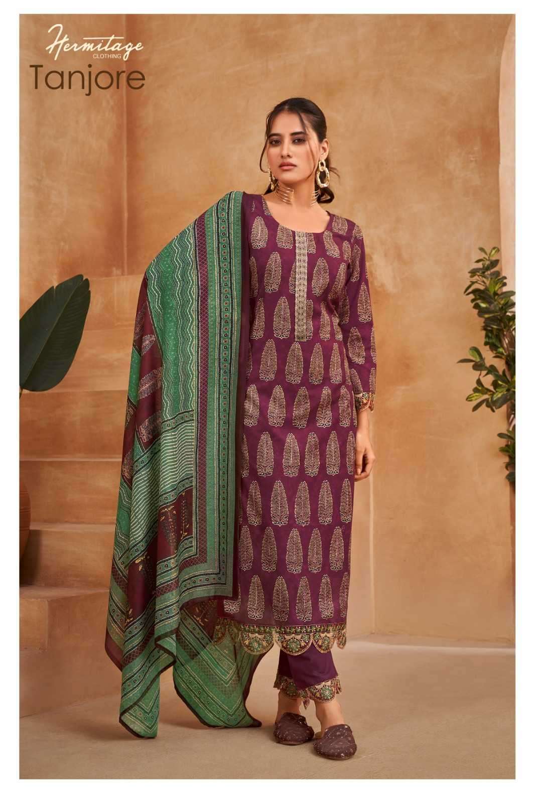the hermitage tanjore series 01-06 Pure Airjet Cotton suit