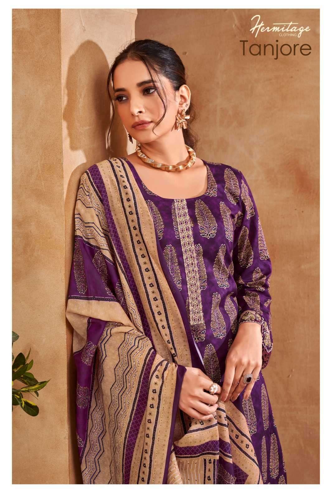 the hermitage tanjore series 01-06 Pure Airjet Cotton suit