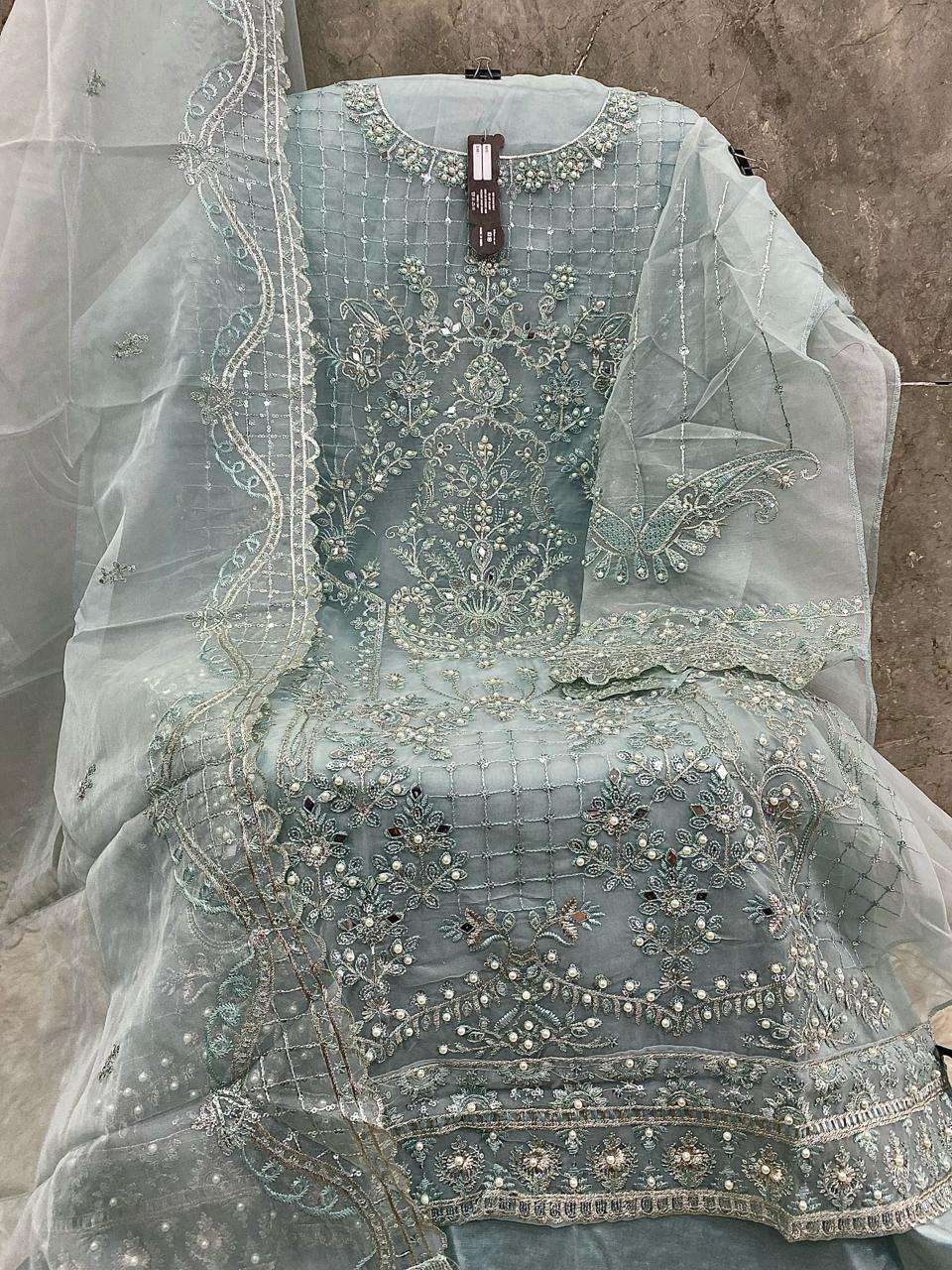 hoor tex OR-30 A To D designer Heavy Organza suit