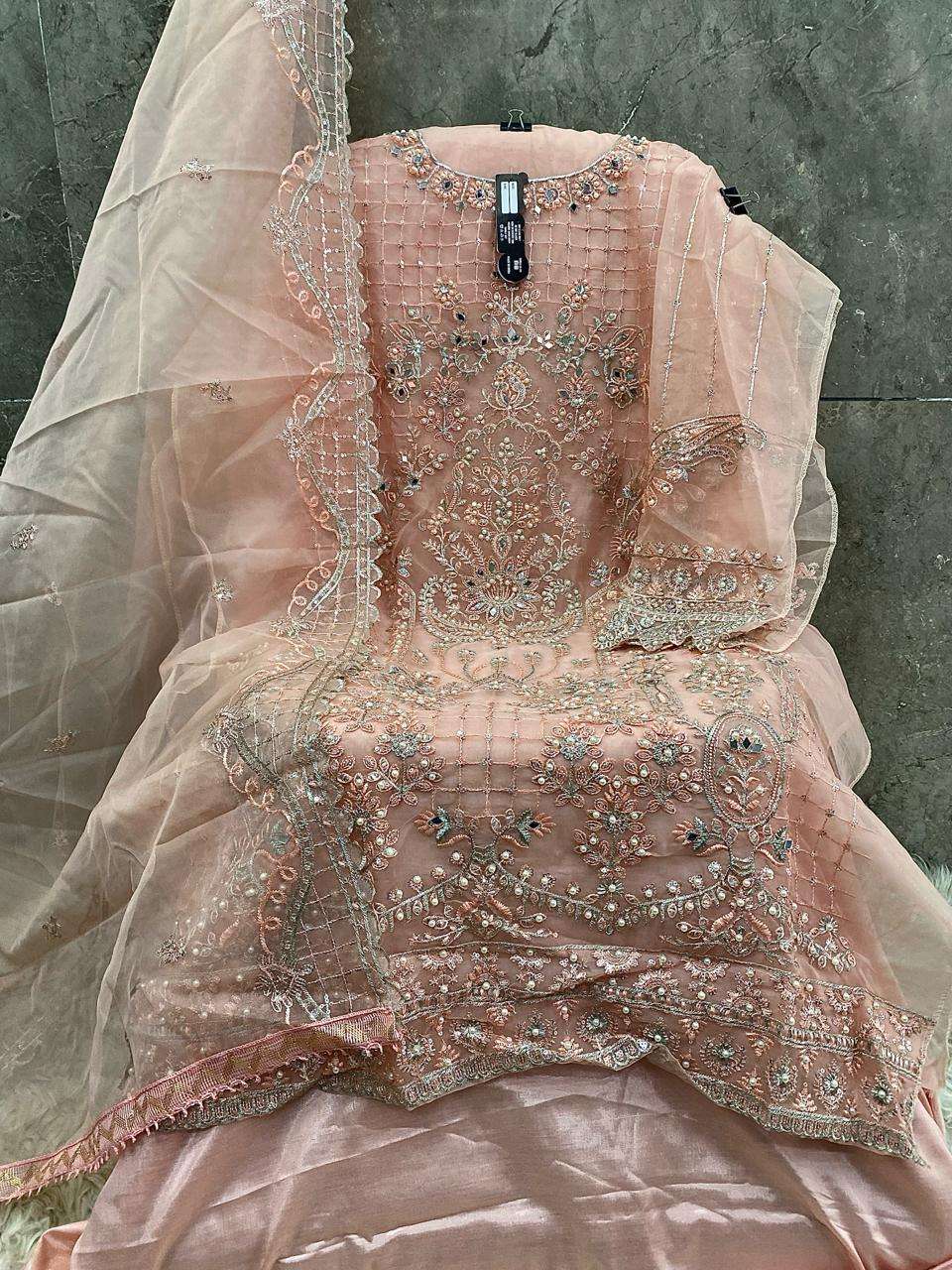 hoor tex OR-30 A To D designer Heavy Organza suit