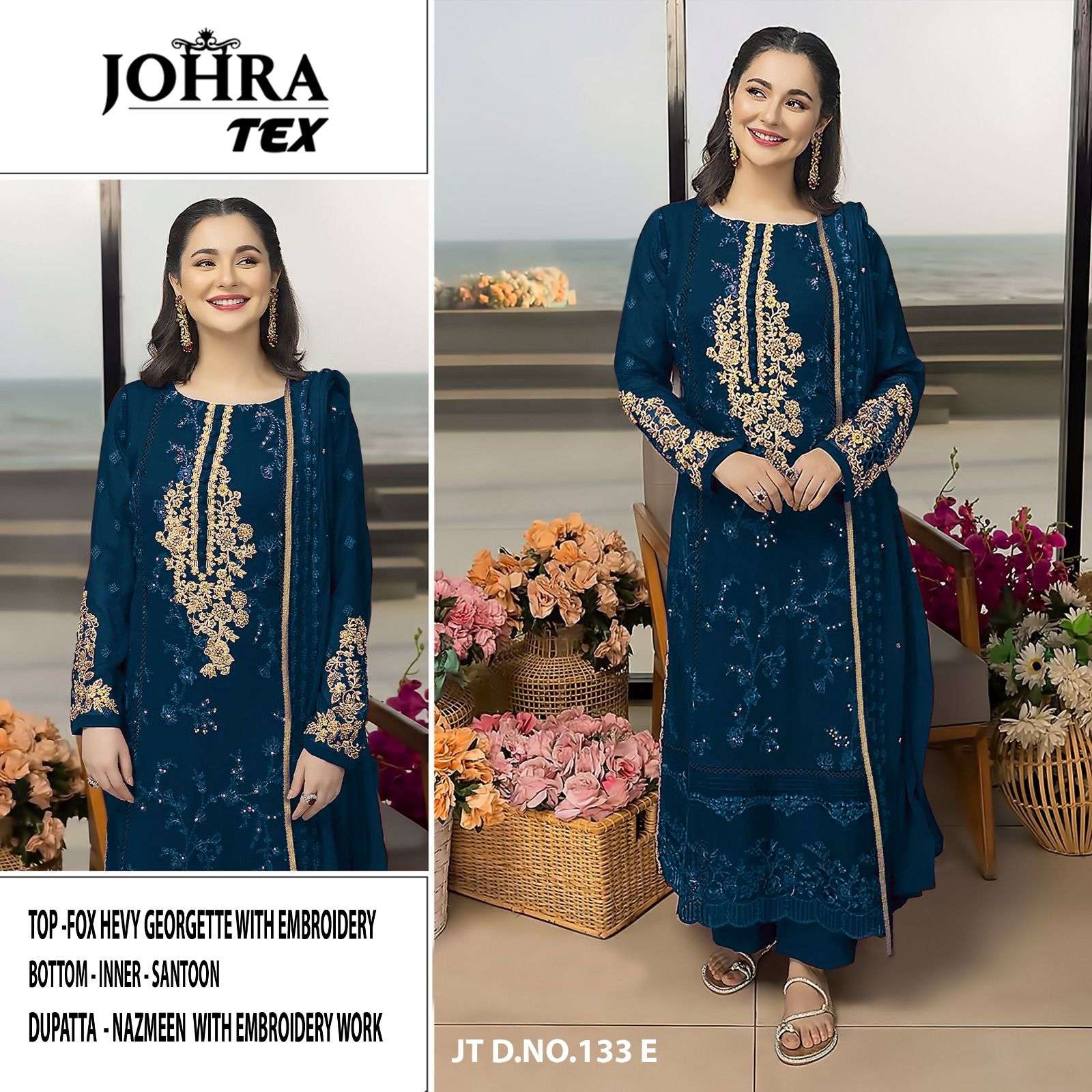 JOHRA TEX JT-133 A COLORS designer FOX GEORGETTE suit