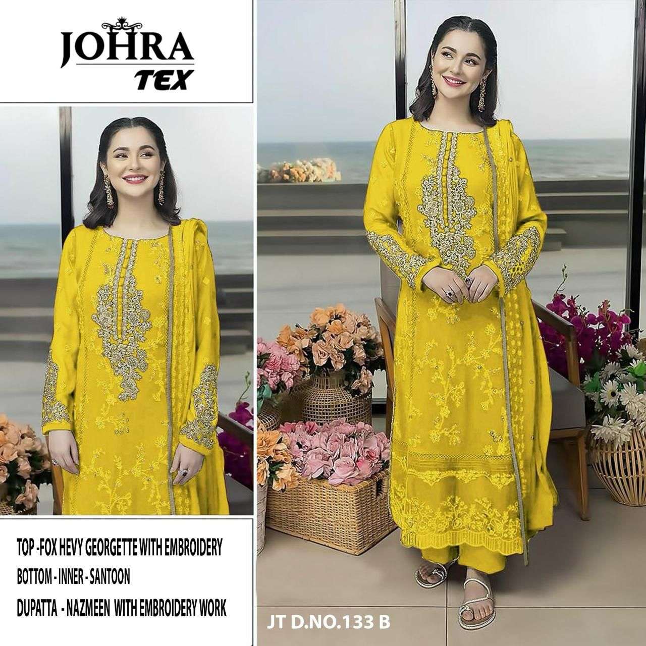 JOHRA TEX JT-133 A COLORS designer FOX GEORGETTE suit