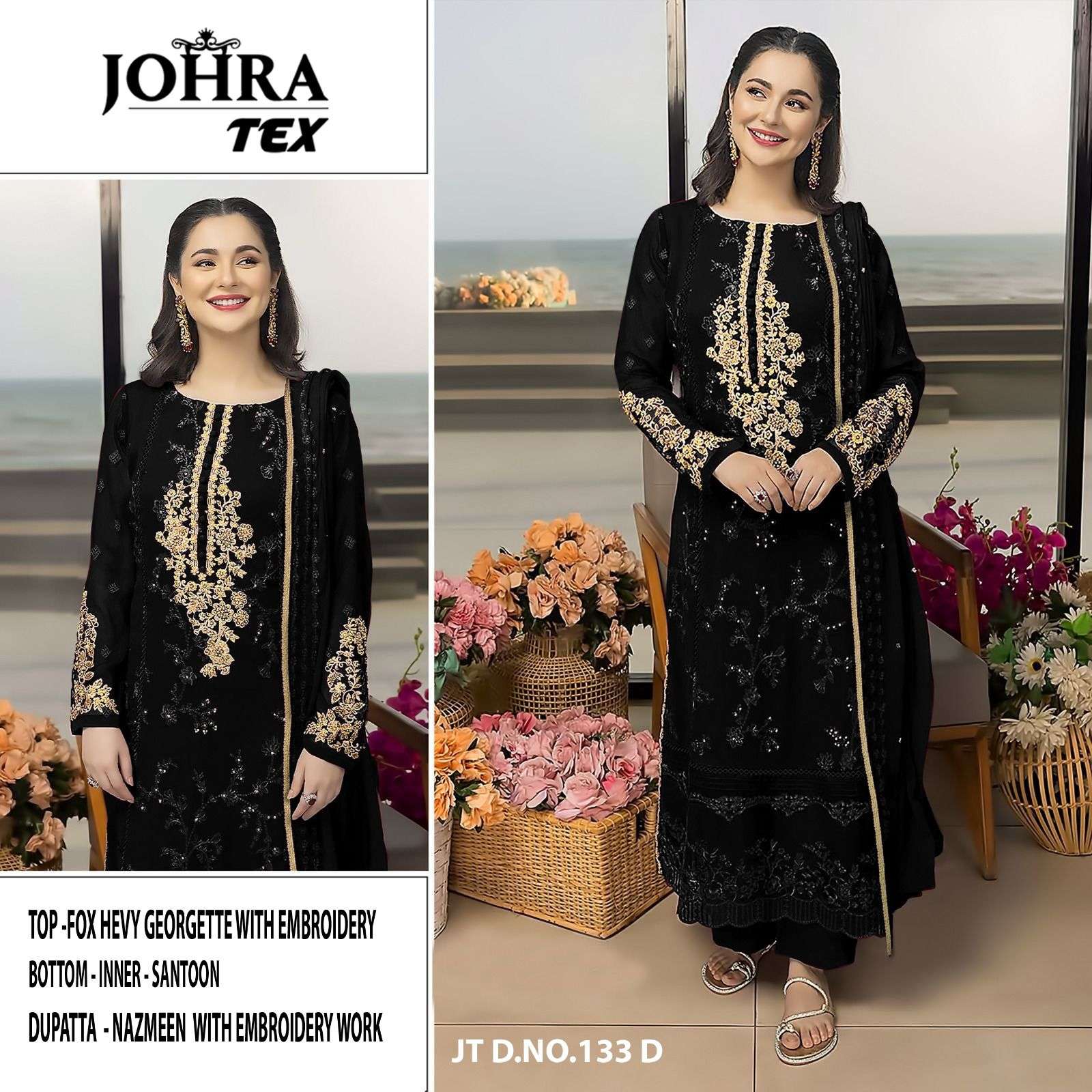 JOHRA TEX JT-133 A COLORS designer FOX GEORGETTE suit