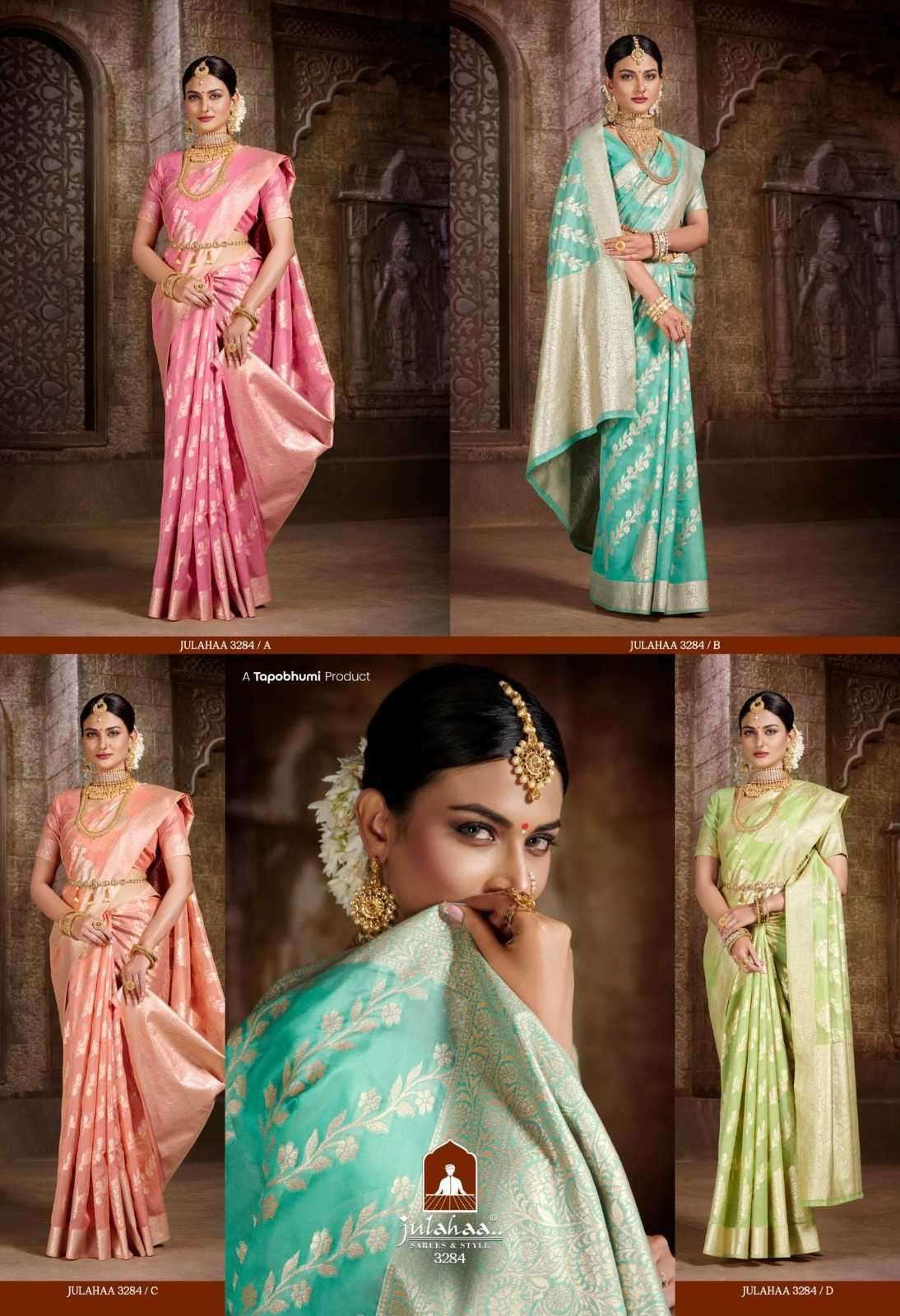 julahaa new trendy design stylist outfit look organza combo set saree