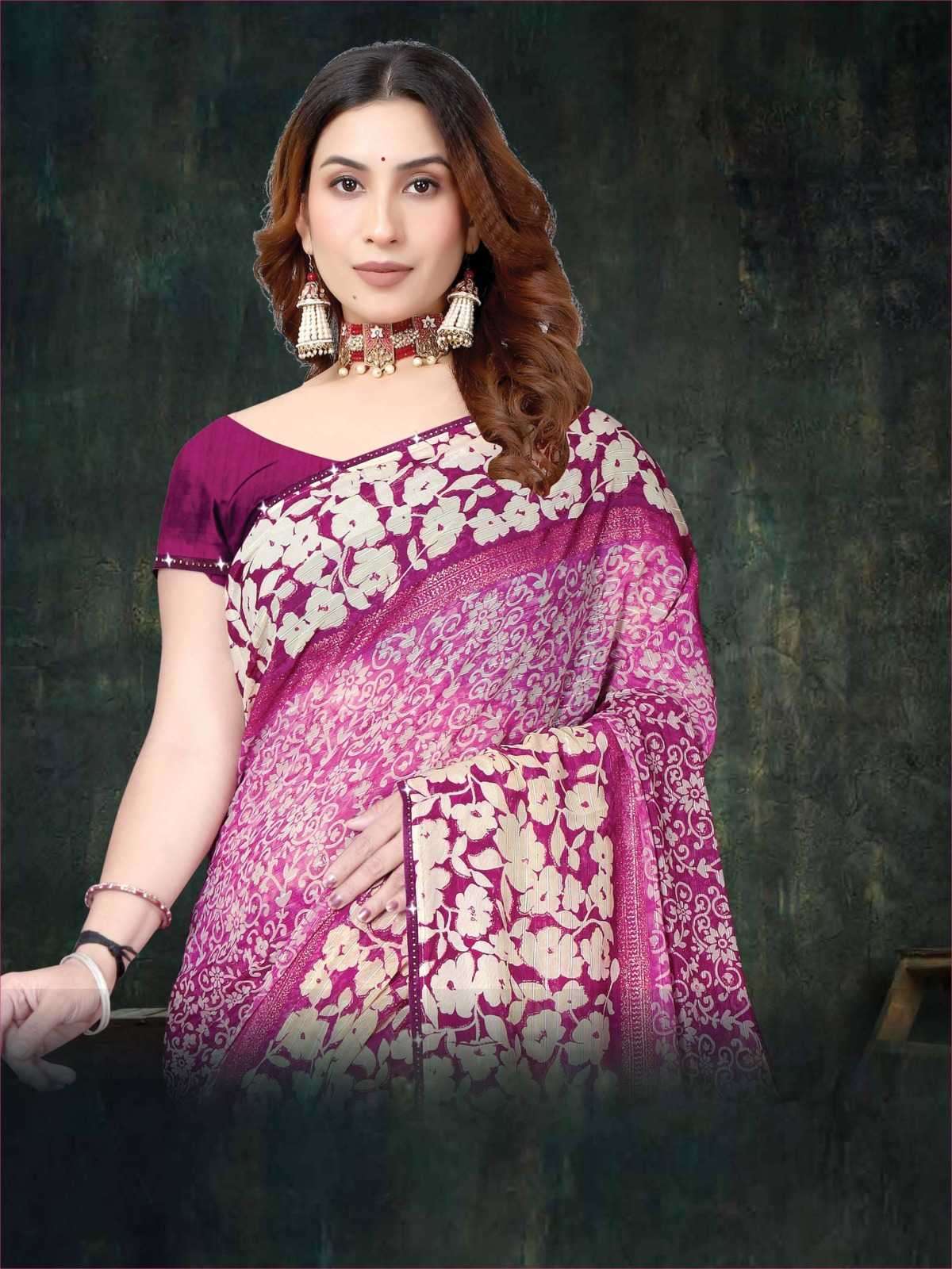 pr heer 5001-5008 adorable fancy sirojkey work border saree with blouse