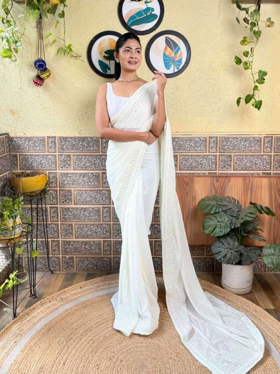 pr kc 744 georgette adorable design sequence work saree with blouse
