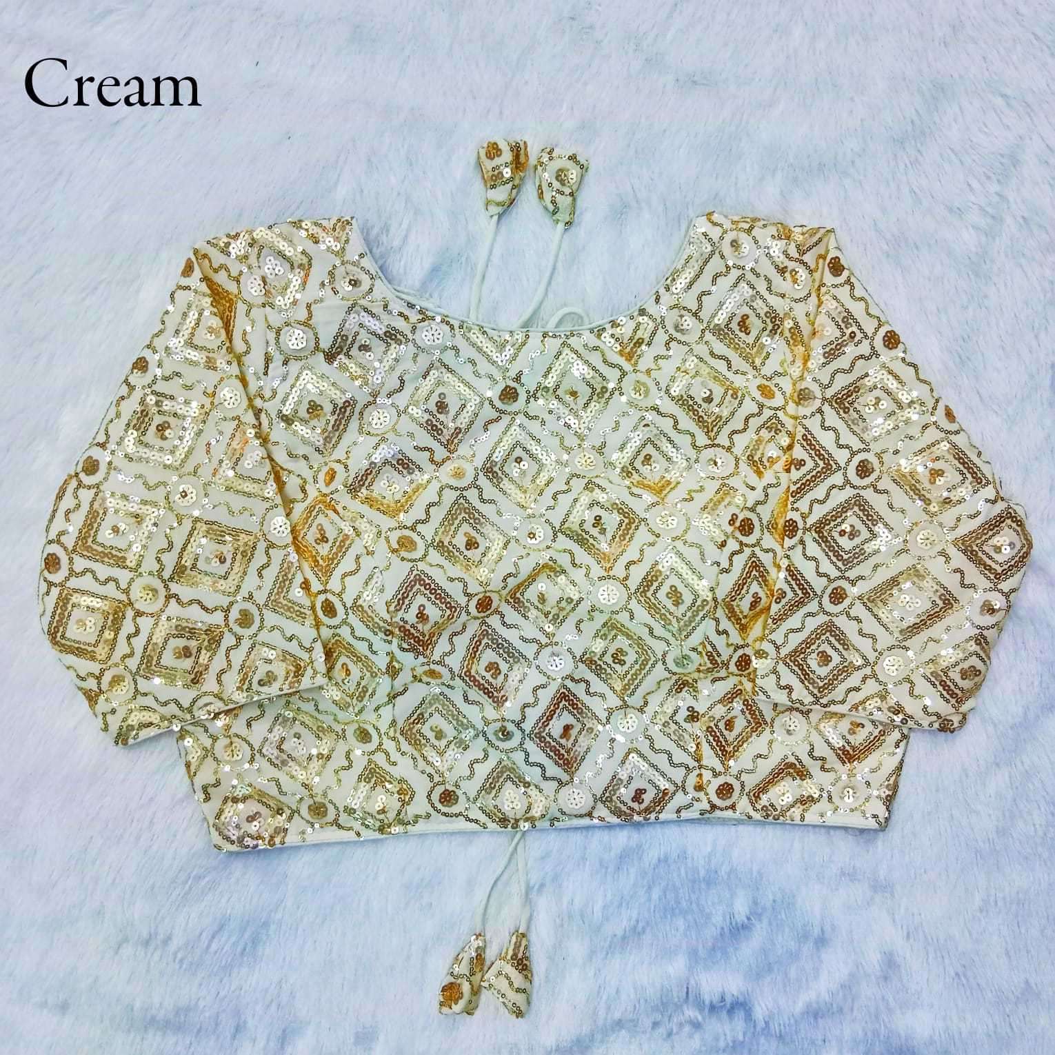 pr queen party wear sequence work fancy georgette embroidery work readymade blouse