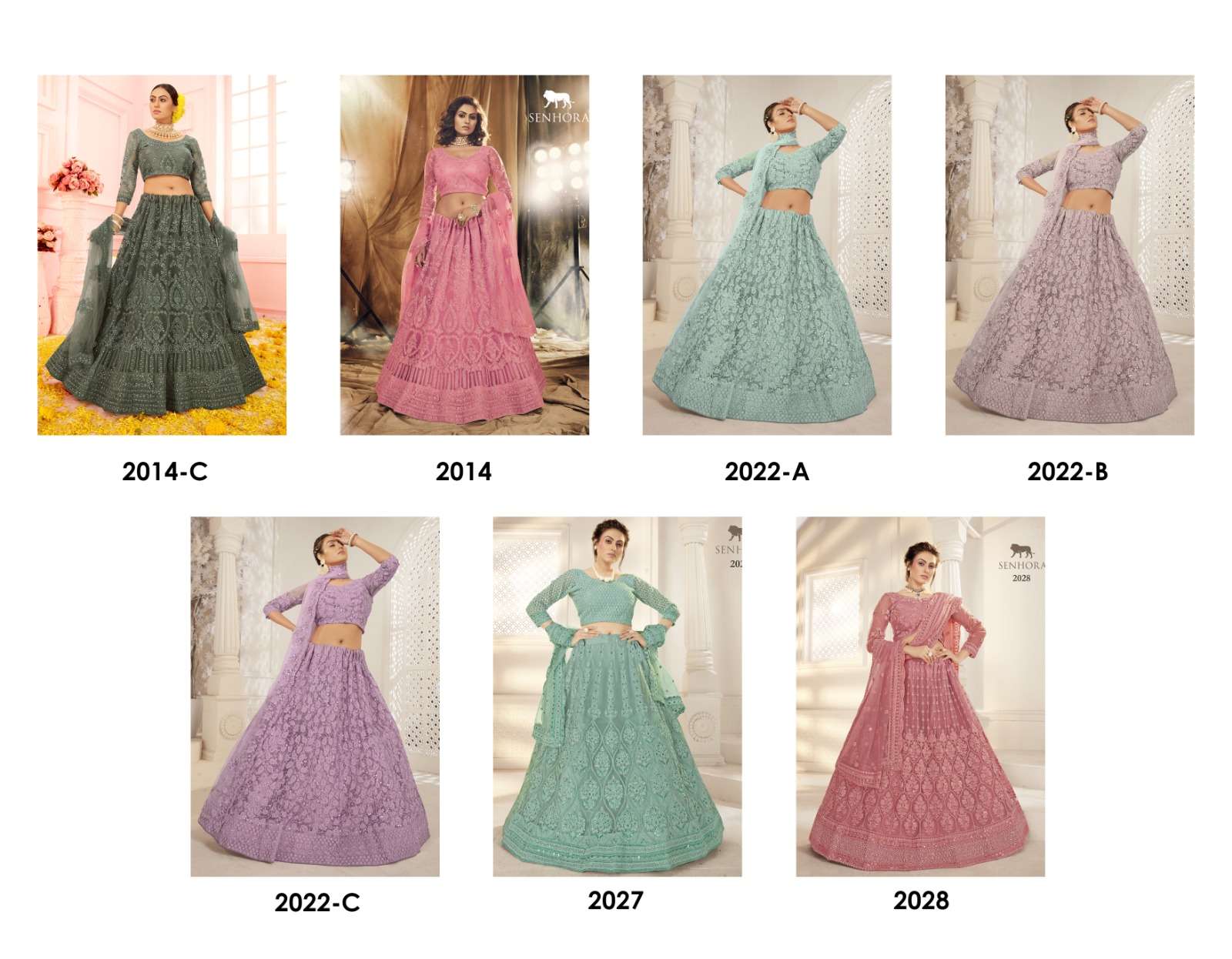 SENHORA designer Heavy Net With Fancy Dori Work lehenga