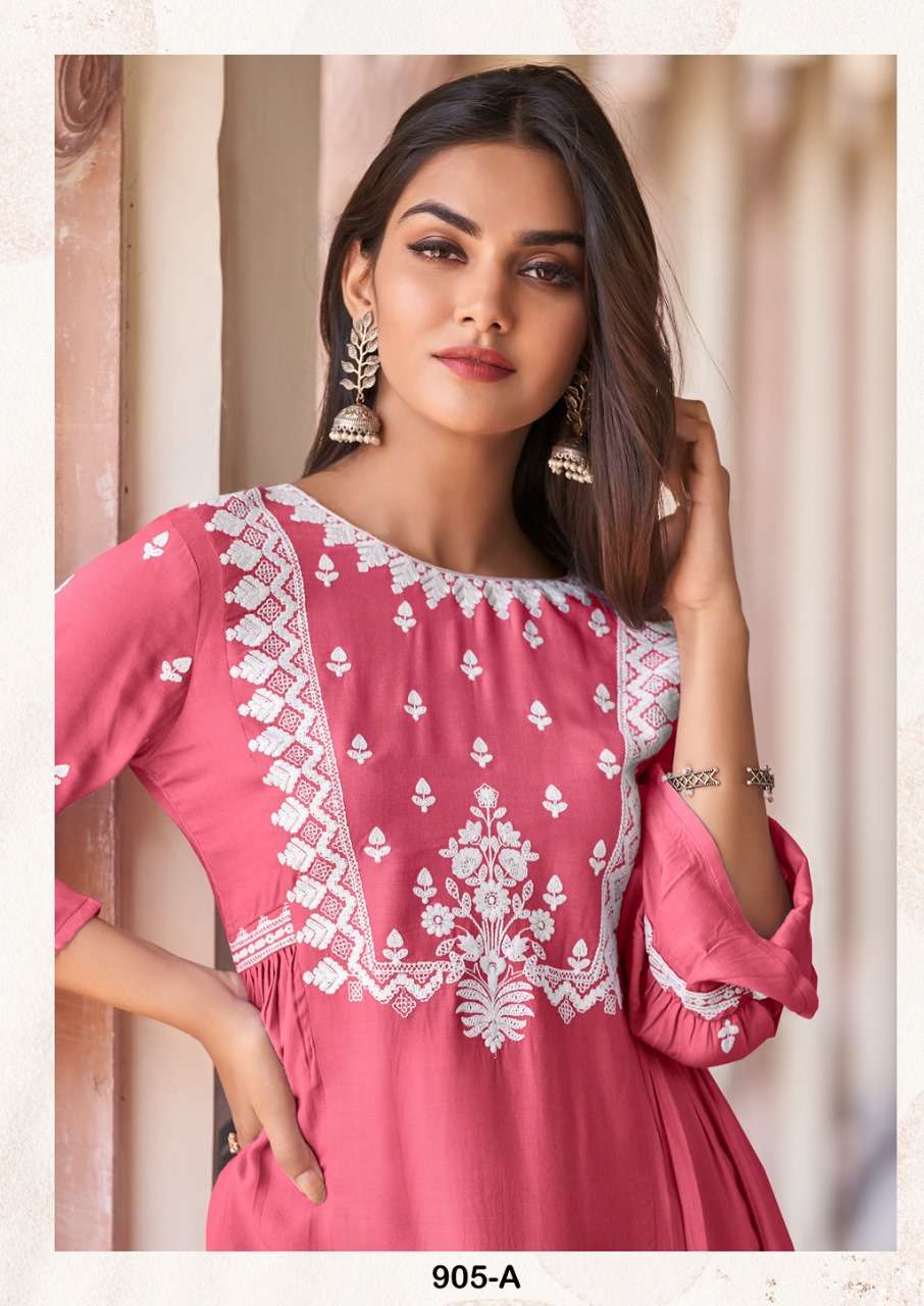Vamika Nx Vintage Super Hit designer Heavy REYON kurti