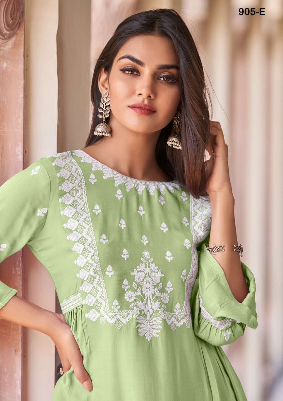 Vamika Nx Vintage Super Hit designer Heavy REYON kurti