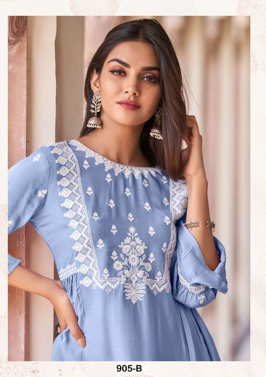 Vamika Nx Vintage Super Hit designer Heavy REYON kurti
