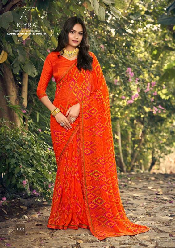 kiyra sarees angoori series 1001-1008 major georgette saree