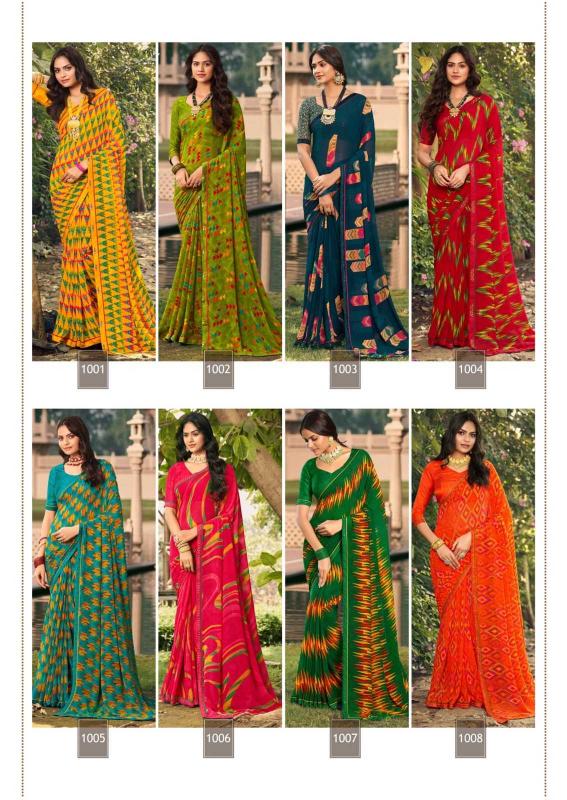 kiyra sarees angoori series 1001-1008 major georgette saree