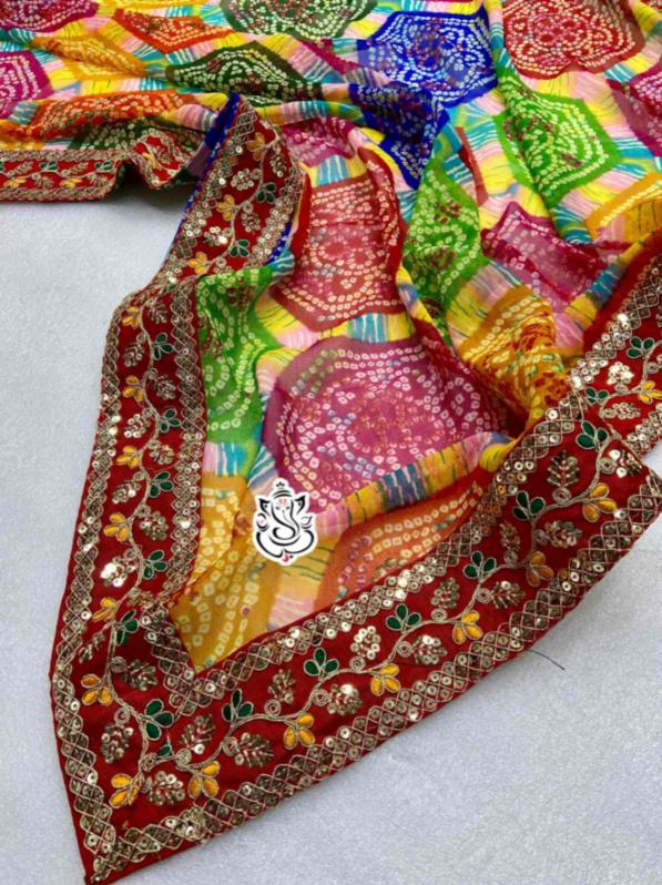 MS BRAND 29024 soft Georgette bandej design saree