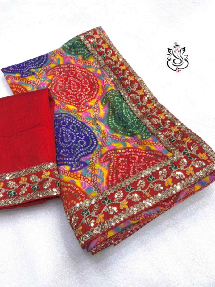MS BRAND 29024 soft Georgette bandej design saree