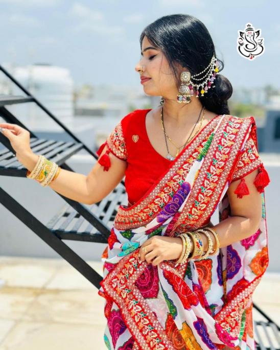 MS BRAND 29024 soft Georgette bandej design saree