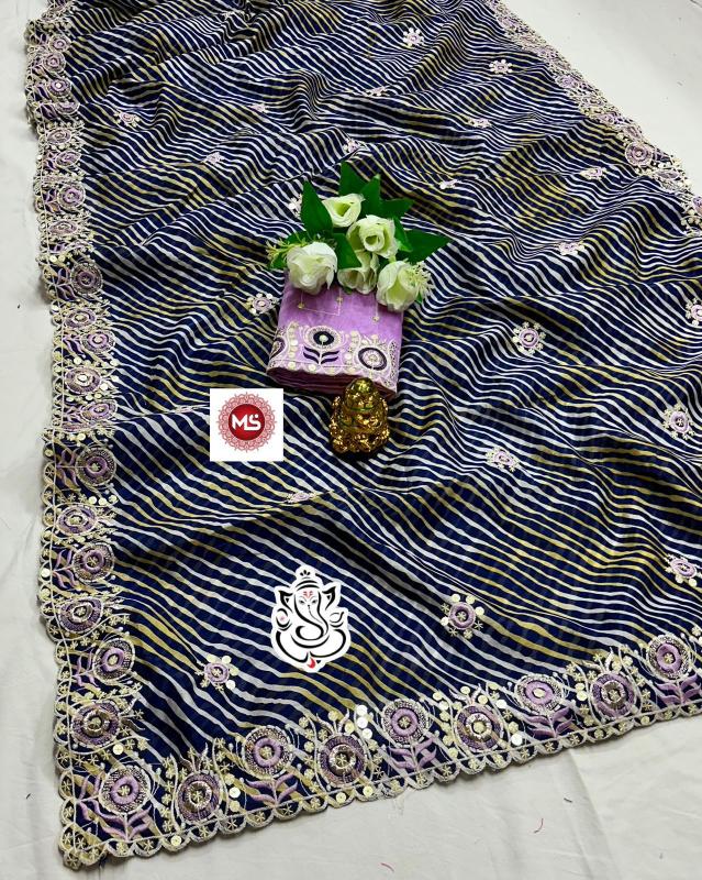 ms brand Pachrangi soft heavy georgette Saree 