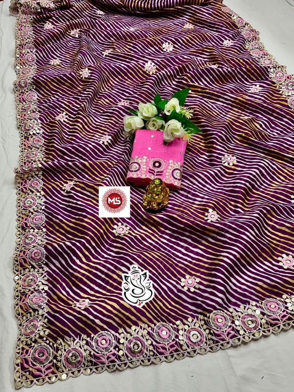 ms brand Pachrangi soft heavy georgette Saree 