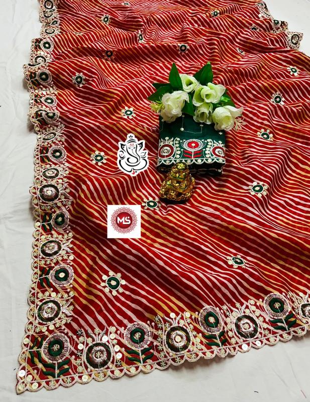 ms brand Pachrangi soft heavy georgette Saree 