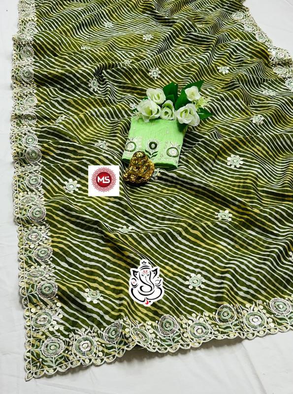 ms brand Pachrangi soft heavy georgette Saree 
