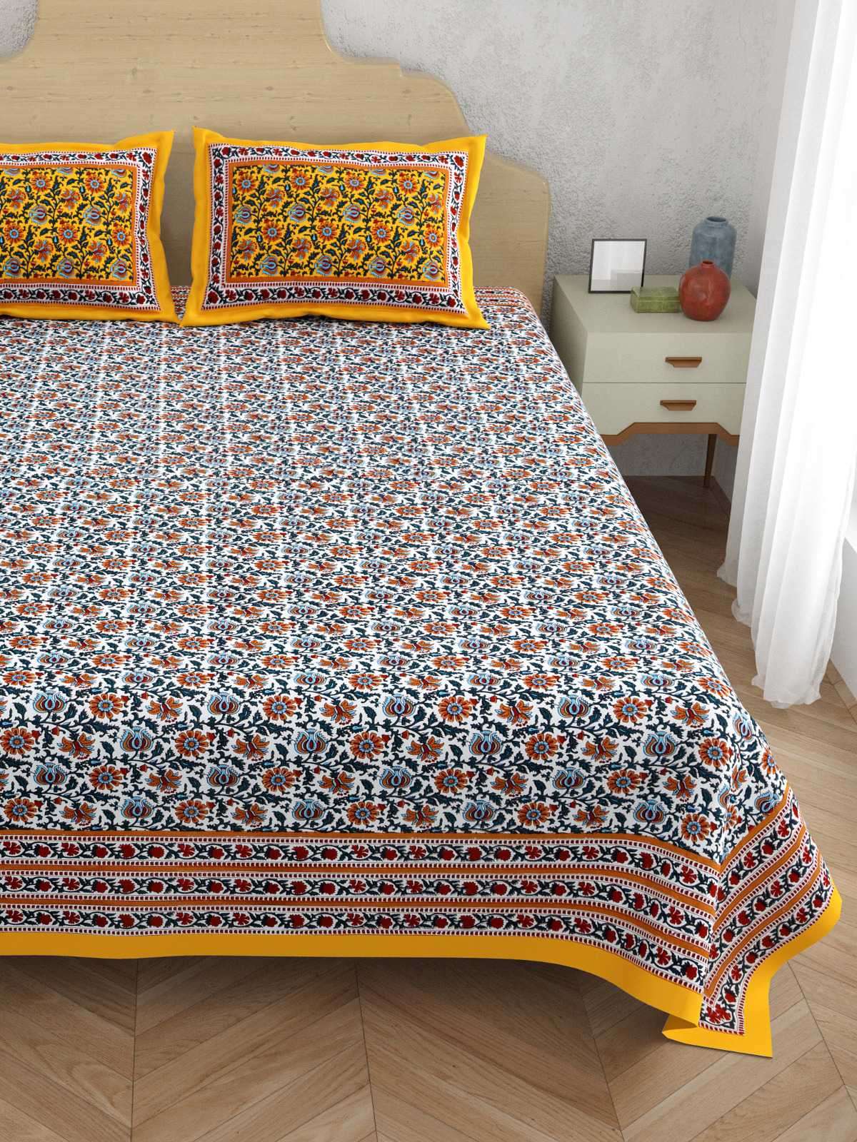 pr atulaya new trendy king size cotton comfortable bedsheet with pillow covers