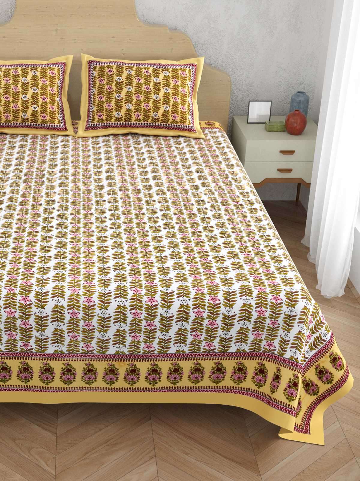 pr atulaya new trendy king size cotton comfortable bedsheet with pillow covers