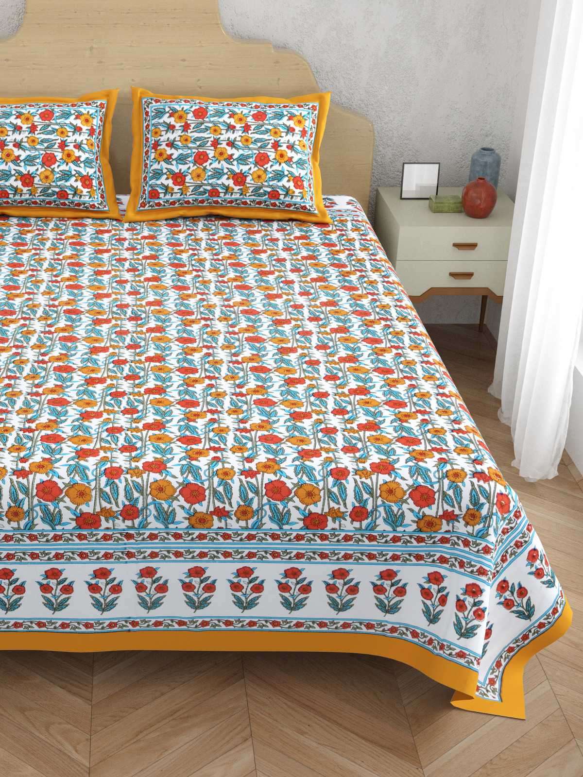 pr atulaya new trendy king size cotton comfortable bedsheet with pillow covers