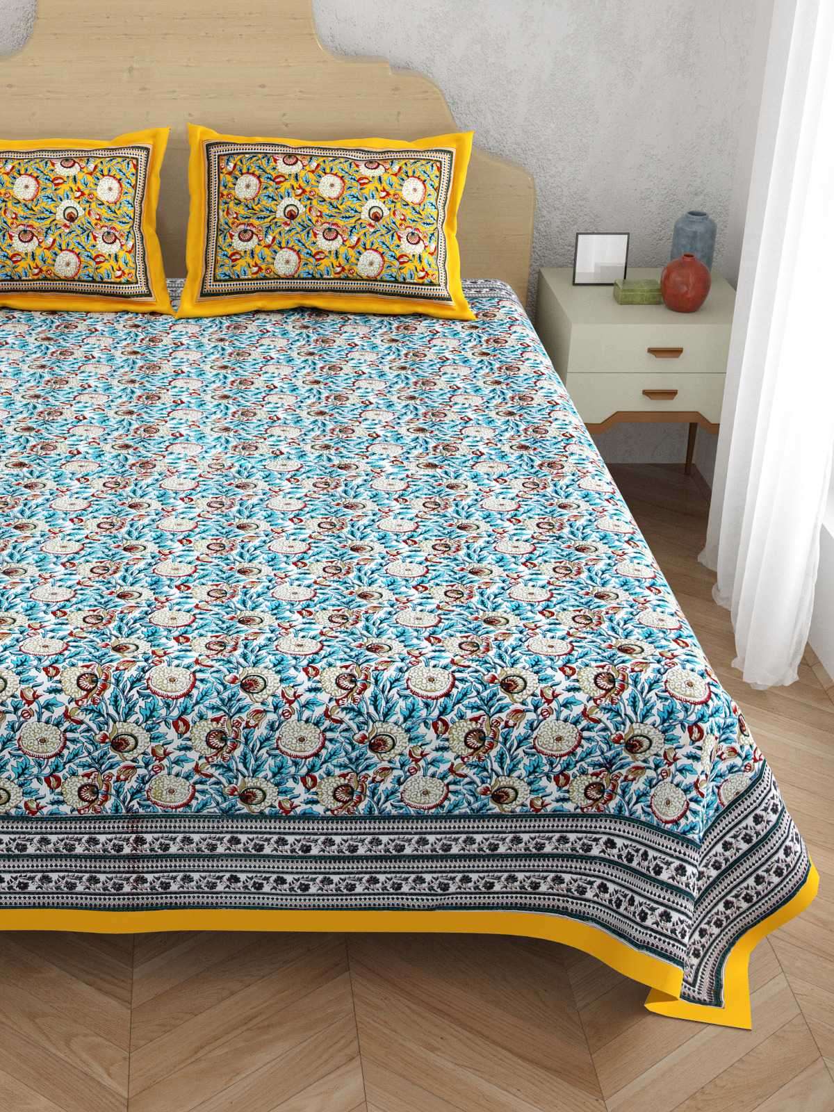 pr atulaya new trendy king size cotton comfortable bedsheet with pillow covers