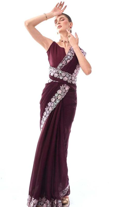 pr kc 2005 georgette beautiful sequence work occasion wear saree exports