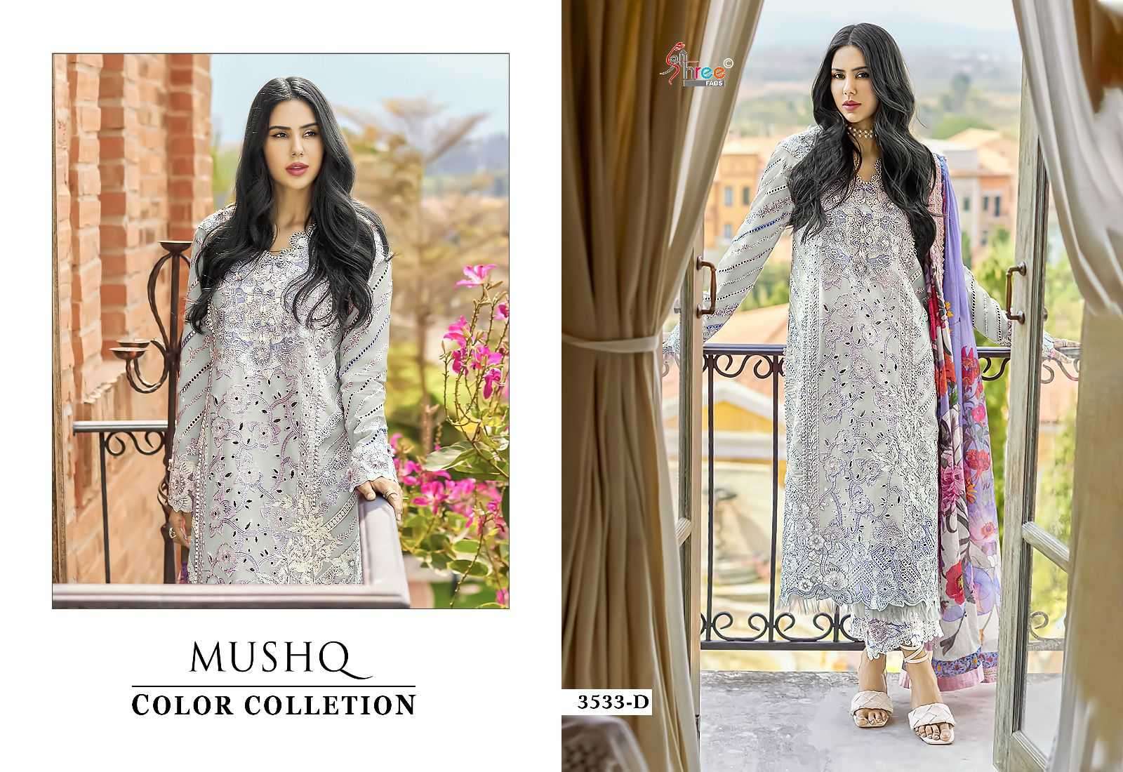shree fab mushq color collection vol 24 series 3533 pure lawn suit 
