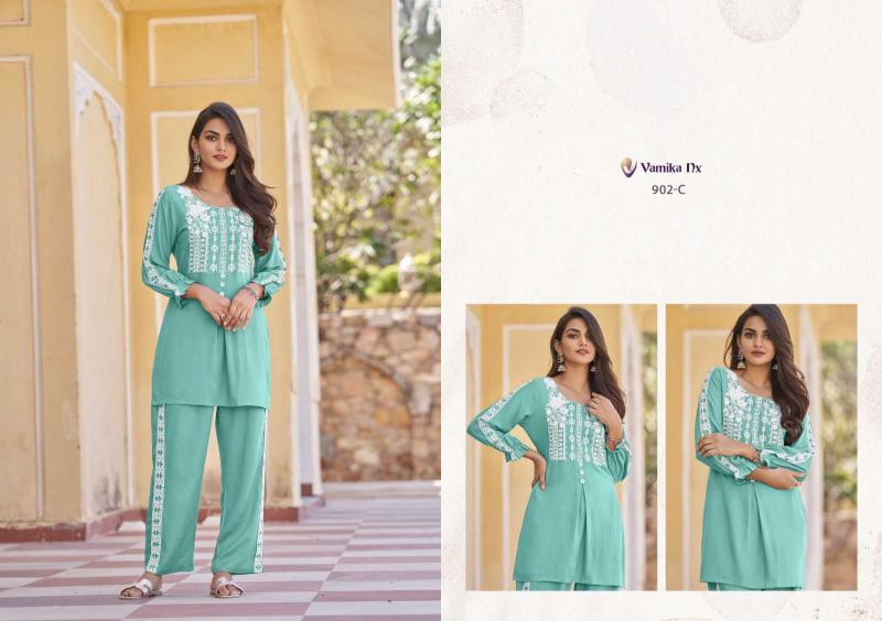 vamika vintage platnium series 902 Heavy REYON co-ord set