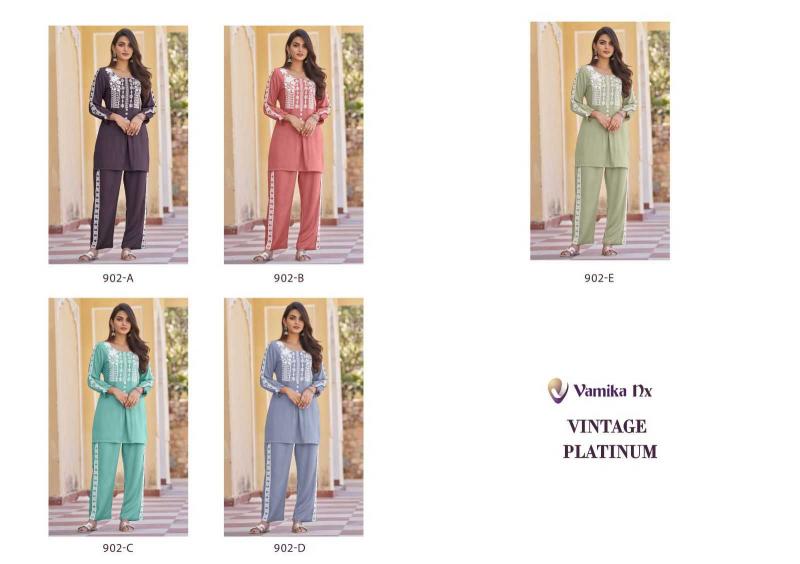 vamika vintage platnium series 902 Heavy REYON co-ord set