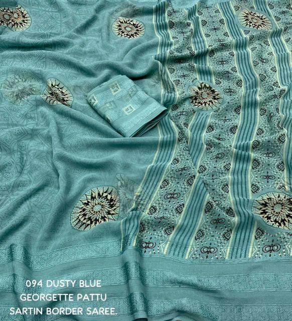 pr kc 4006 pretty look georgette light dusty color printed saree 