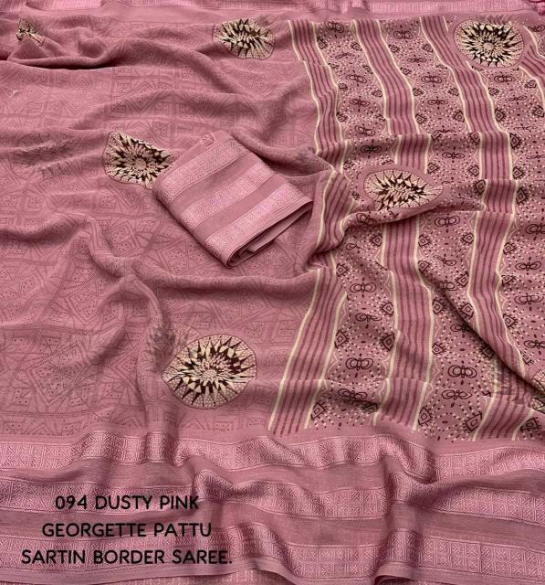 pr kc 4006 pretty look georgette light dusty color printed saree 