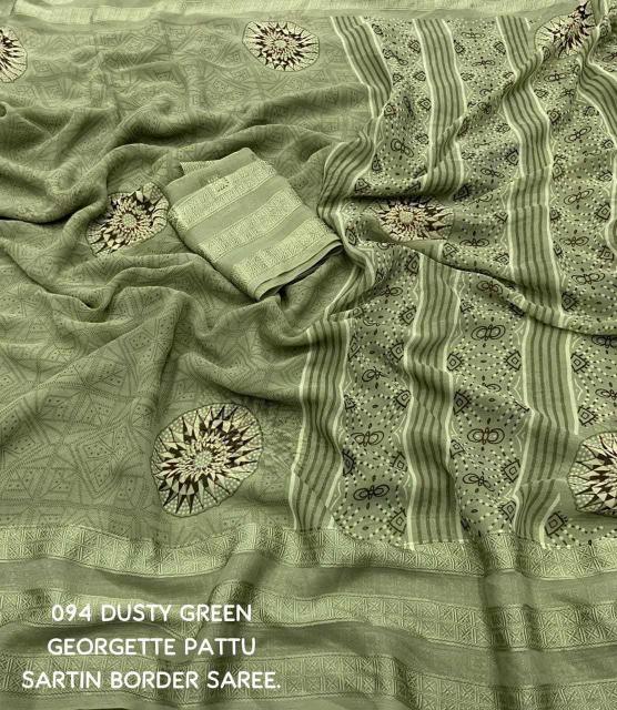 pr kc 4006 pretty look georgette light dusty color printed saree 