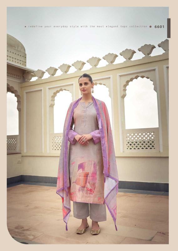  prm trendz catalog eknoor Series 6601 to 6606 muslin silk Wholesale Salwar Kameez In Surat