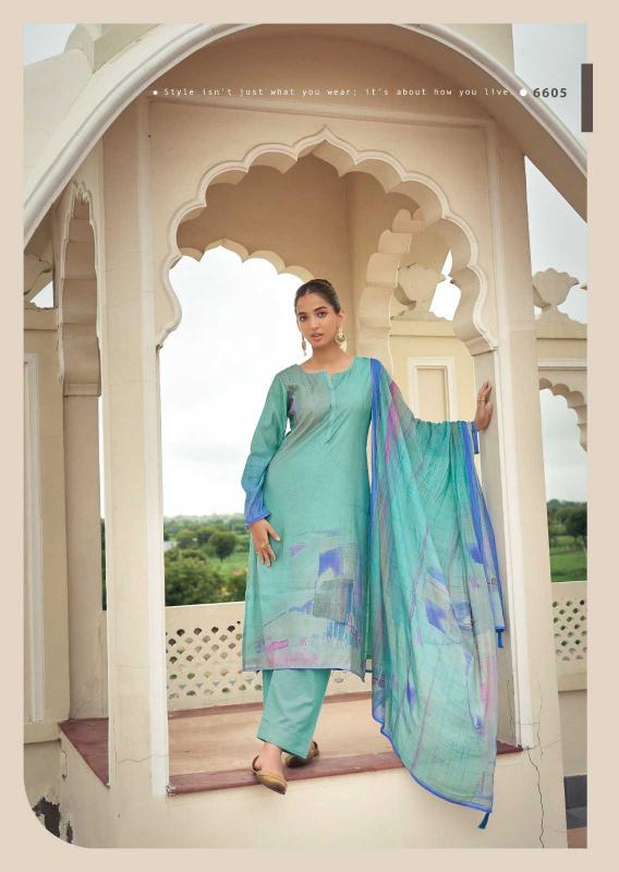  prm trendz catalog eknoor Series 6601 to 6606 muslin silk Wholesale Salwar Kameez In Surat