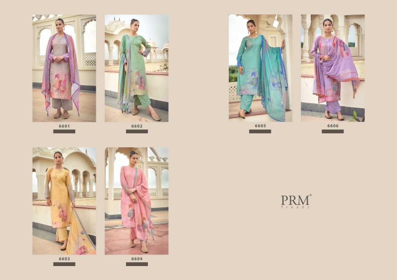  prm trendz catalog eknoor Series 6601 to 6606 muslin silk Wholesale Salwar Kameez In Surat