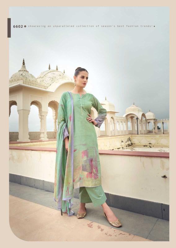  prm trendz catalog eknoor Series 6601 to 6606 muslin silk Wholesale Salwar Kameez In Surat