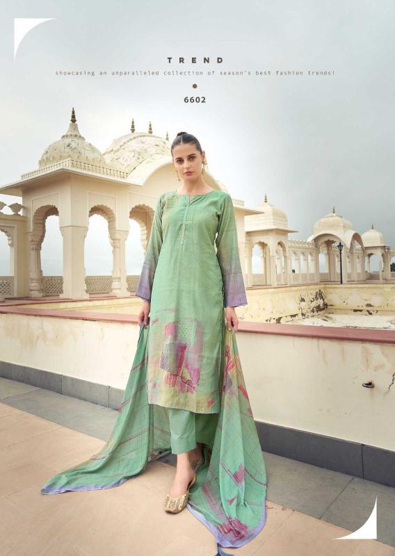  prm trendz catalog eknoor Series 6601 to 6606 muslin silk Wholesale Salwar Kameez In Surat