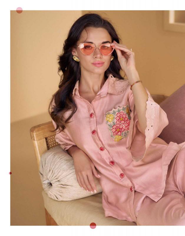 sayuri coral series 01-03 pure silk co ord set