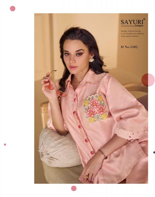 sayuri coral series 01-03 pure silk co ord set