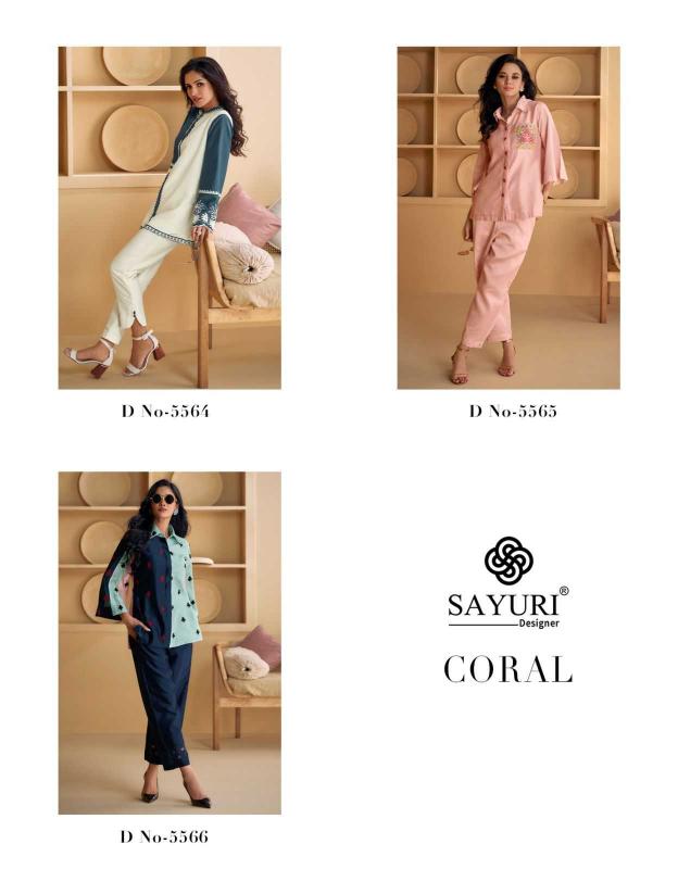 sayuri coral series 01-03 pure silk co ord set