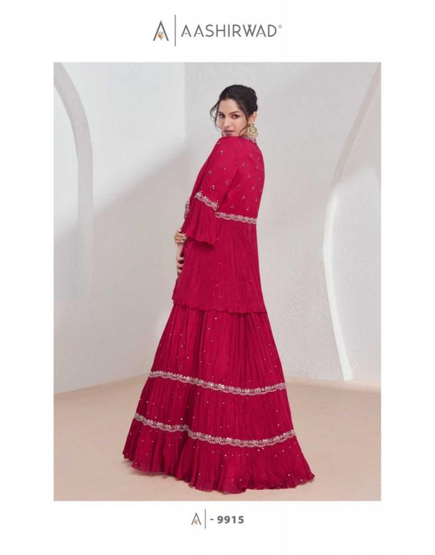 Aashirwad Creation Aarzoo Series 9912-9915 Wedding Wear Free Size Readymade Salwar Suit for Wholesale 