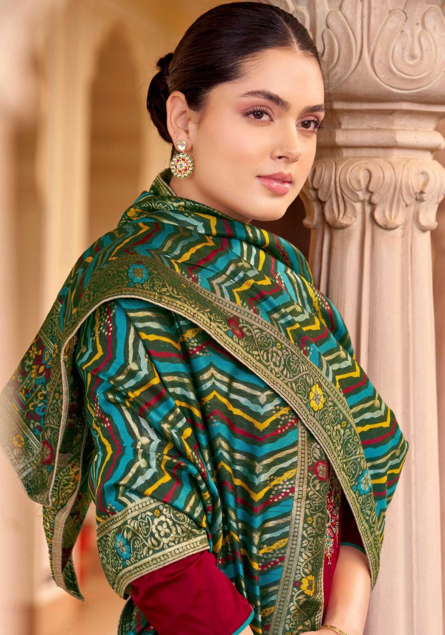 Alok Suit Meera Vol 13 Series 1542001 To 1542006 Fancy Work Designer Salwar Kameez Catalogue Wholesale Price 