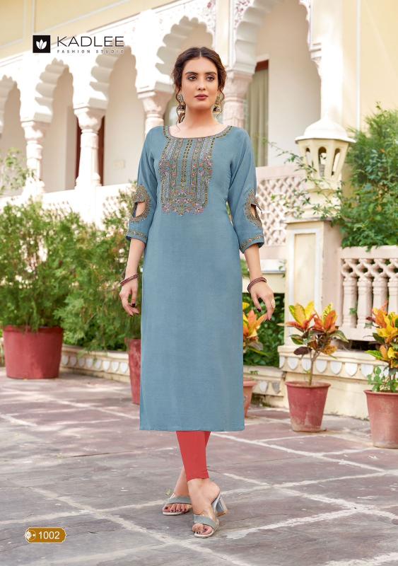 Kadlee Aaisha series 1001 to 1004 Rayon Kurti Wholesale Catalog | Trendy and Affordable Kurtis 